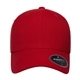 aerial view a red flexfit adult nu cap, image 1 of 4