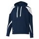 a navy/ white holloway unisex prospect athletic fleece hooded sweatshirt