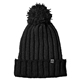 aerial view a black j america cushy knit hat, image 1 of 2
