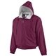 a maroon augusta sportswear hooded taffeta jacket