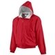 a red augusta sportswear hooded taffeta jacket
