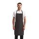 aerial view a black denim artisan collection by reprime unisex colours recycled bib apron with pocket, image 1 of 4