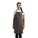aerial view a dark grey artisan collection by reprime unisex colours recycled bib apron with pocket, image 1 of 4
