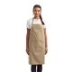 aerial view a khaki artisan collection by reprime unisex colours recycled bib apron with pocket, image 1 of 4