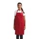 aerial view a red artisan collection by reprime unisex colours recycled bib apron with pocket, image 1 of 4