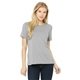 aerial view a ath grey triblnd bella + canvas ladies relaxed triblend t - shirt, image 1 of 6