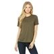 aerial view a olive triblend bella + canvas ladies relaxed triblend t - shirt, image 1 of 3