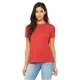 aerial view a red triblend bella + canvas ladies relaxed triblend t - shirt, image 1 of 2