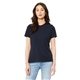 aerial view a solid nvy trblnd bella + canvas ladies relaxed triblend t - shirt, image 1 of 5