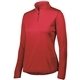 aerial view a red augusta sportswear ladies attain quarter - zip pullover, image 1 of 3