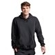 aerial view a black russell athletic unisex dri - power(r) hooded sweatshirt, image 1 of 3