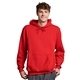 aerial view a true red russell athletic unisex dri - power(r) hooded sweatshirt, image 1 of 3