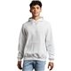 aerial view a white russell athletic unisex dri - power(r) hooded sweatshirt, image 1 of 3