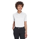 aerial view a white harriton ladies advantage snag protection plus tactical polo, image 1 of 6