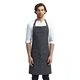 aerial view a black denim artisan collection by reprime unisex jeans stitch denim bib apron, image 1 of 5