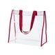a red bagedge clear pvc tote