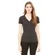 aerial view a char blk triblnd bella + canvas ladies triblend short - sleeve deep v - neck t - shirt, image 1 of 3