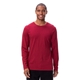 aerial view a burgundy threadfast apparel unisex ultimate long - sleeve t - shirt, image 1 of 3