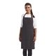 aerial view a black denim artisan collection by reprime unisex regenerate recycled bib apron, image 1 of 4