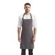 aerial view a grey denim artisan collection by reprime unisex regenerate recycled bib apron, image 1 of 4
