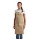 aerial view a khaki/ brown artisan collection by reprime unisex barley contrast stitch recycled bib apron, image 1 of 4