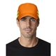 aerial view a orange adams trucker reflector high - visibility constructed cap, image 1 of 3