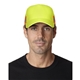 aerial view a yellow adams trucker reflector high - visibility constructed cap, image 1 of 3