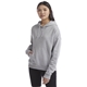 aerial view a light steel champion ladies powerblend relaxed hooded sweatshirt, image 1 of 6