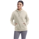 aerial view a sand champion ladies powerblend relaxed hooded sweatshirt, image 1 of 6