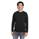 aerial view a black core365 adult fusion chromasoft(tm) performance long - sleeve t - shirt, image 1 of 10
