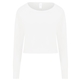 aerial view a artic white awdis - womens cropped pullover sweatshirt, image 1 of 2
