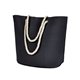 a black bagedge polyester canvas rope tote