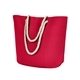 a red bagedge polyester canvas rope tote