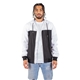 aerial view a white/ black shaka wear adult windbreaker jacket, image 1 of 3