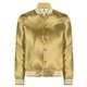 aerial view a metallic gld/ wh augusta sportswear unisex striped trim satin baseball jacket, image 1 of 4