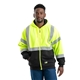 aerial view a hi vis yellow berne apparel - mens hi - vis class 3 color block full - zip hooded sweatshirt, image 1 of 4