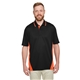 aerial view a black/ tm orange harriton mens tall flash snag protection plus il colorblock polo, image 1 of 7