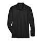 aerial view a black devon jones crownlux performance(r) tall plaited long sleeve polo, image 1 of 6