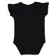 aerial view a black rabbit skins infant flutter sleeve bodysuit, image 1 of 3