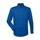 aerial view a french blue harriton mens tall easy blend(tm) long - sleeve twill shirt with stain - release, image 1 of 6
