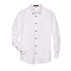 aerial view a white harriton mens tall easy blend(tm) long - sleeve twill shirt with stain - release, image 1 of 6