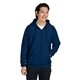 aerial view a sport dark navy team 365 unisex zone hydrosport(tm) heavyweight quarter - zip hooded sweatshirt, image 1 of 10