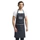 aerial view a black denim artisan collection by reprime unisex domain contrast denim bib apron, image 1 of 6