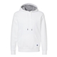 aerial view a white russell athletic unisex cotton classic hooded sweatshirt, image 1 of 3