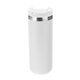 aerial view a glossy white 18 oz full laser sienna stainless steel bottle, image 1 of 2