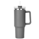 aerial view a grey 40 oz hippo insulated malibu tumbler straw lid with twist closure, image 1 of 2