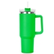 aerial view a lime green 40 oz hippo insulated malibu tumbler straw lid with twist closure, image 1 of 2