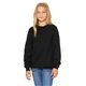aerial view a black bella + canvas youth sponge fleece raglan sweatshirt, image 1 of 5
