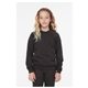 aerial view a dark gry heather bella + canvas youth sponge fleece raglan sweatshirt, image 1 of 4