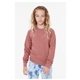 aerial view a mauve bella + canvas youth sponge fleece raglan sweatshirt, image 1 of 3